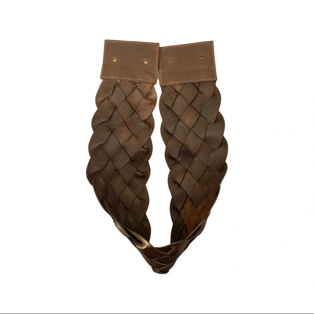 Hache wide braided leather statement belt - Picture 3 of 4
